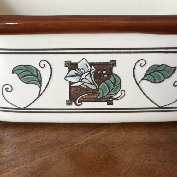 Pfaltzgraff "Mission Flower" Sugar Packet Holder Toothpick Business Card Retired - Picture 3 of 7